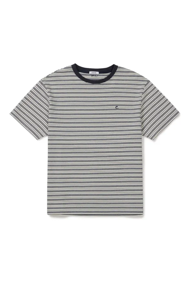 [26SM clove] Stripe Logo T-Shirt_Men (Grey)