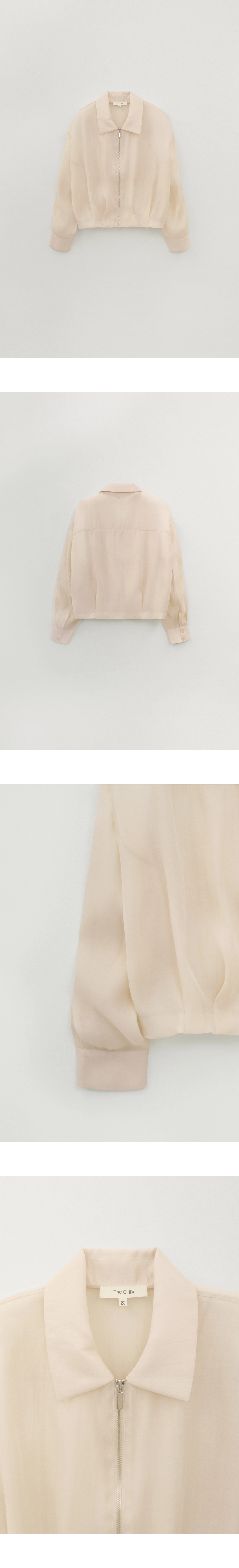 칙스라벨 CHIXLABEL H 미스트 시어 집업 블루종 - Soft Pink 상품 이미지 2