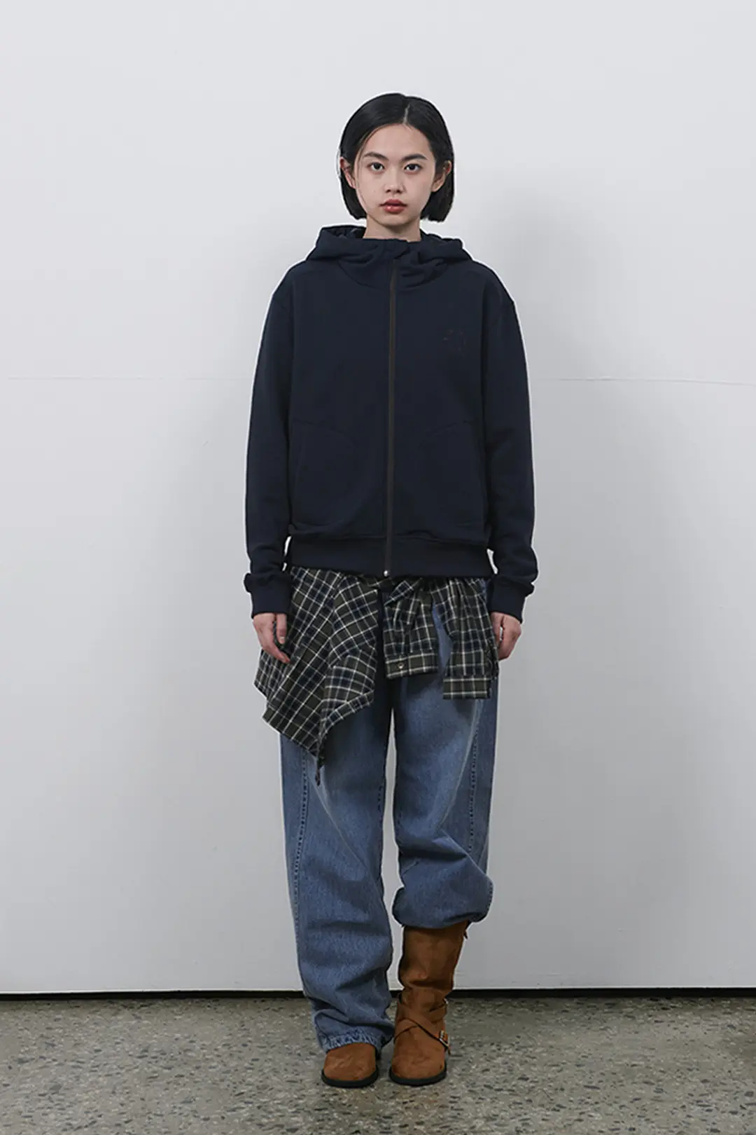 오헤시오 DOT HOODED ZIP-UP, NAVY 상품 이미지 2