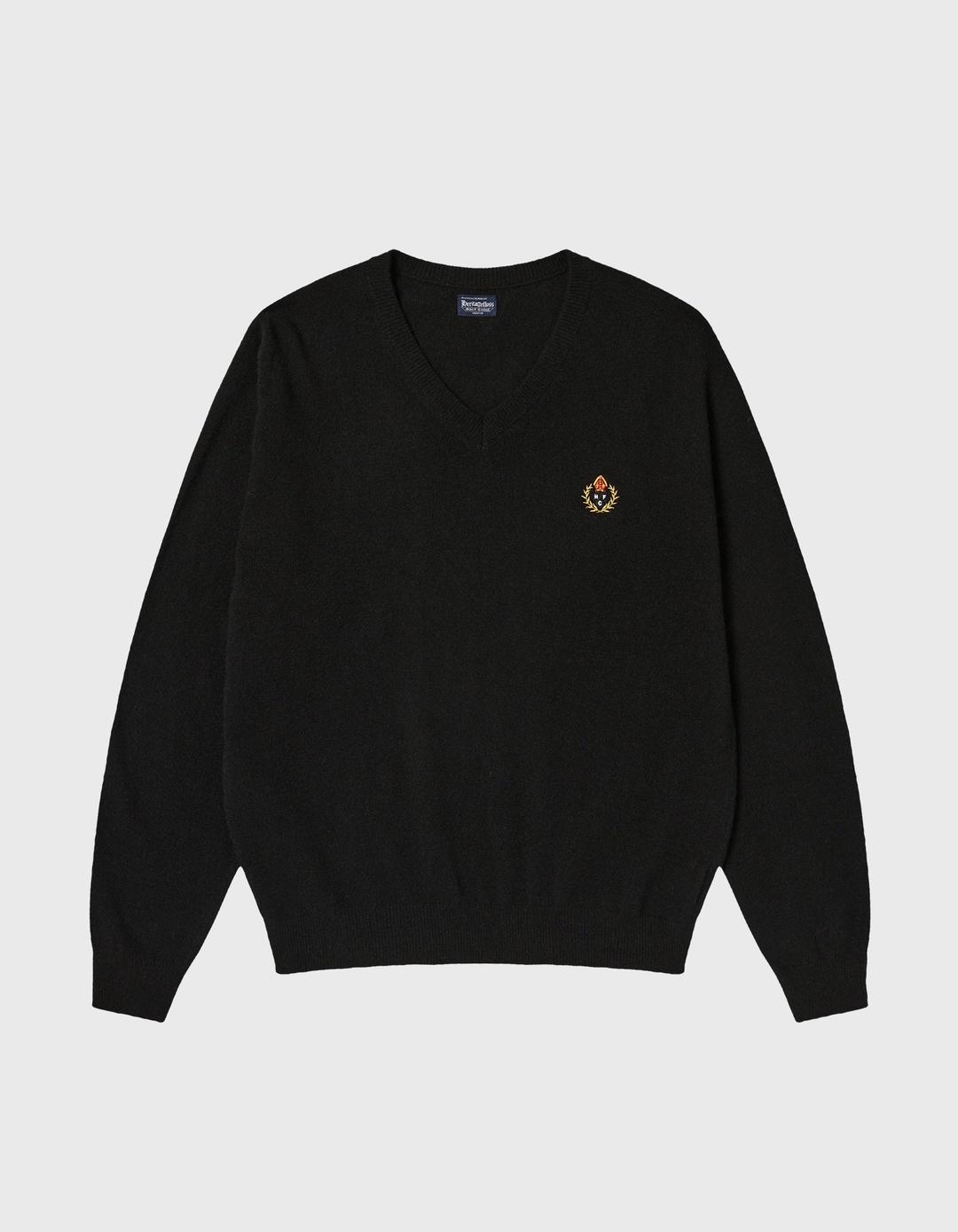 헤리티지플로스 CREST WOOL CASHMERE V-NECK / Black 상품 이미지 1