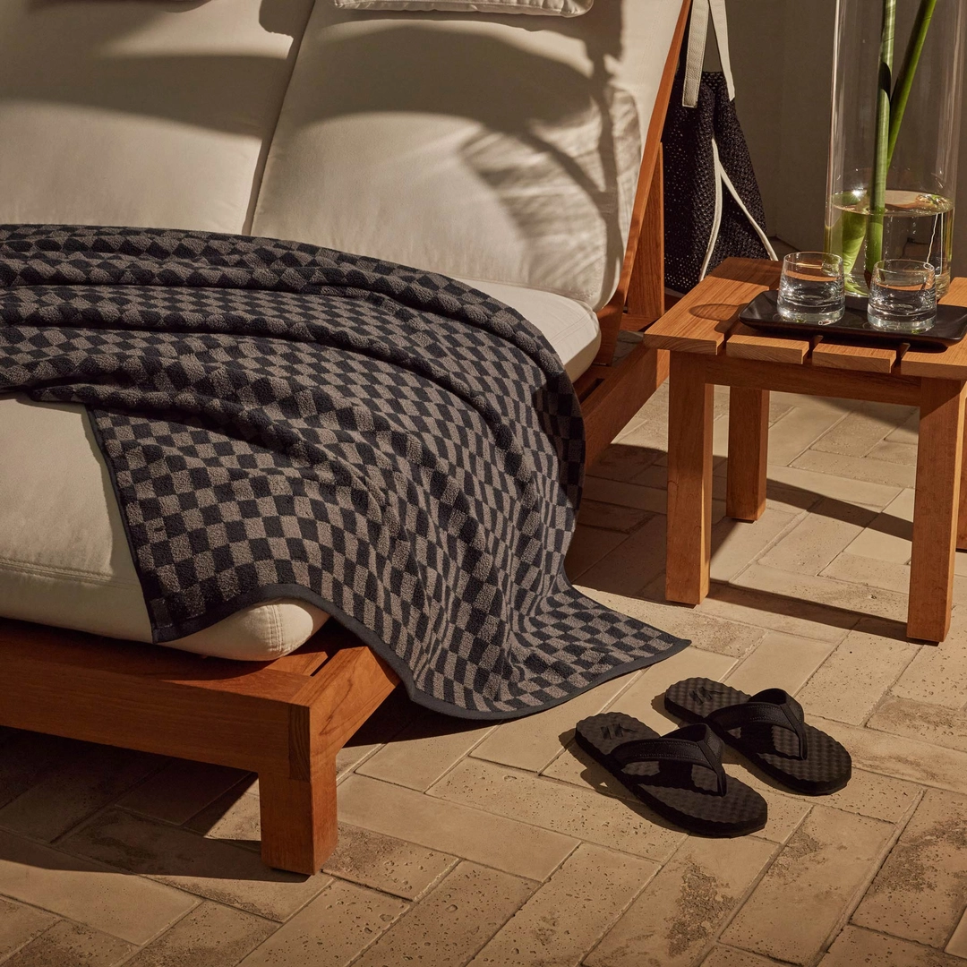 제임스펄스 Checkered Beach Towel - Slate/Raccoon Grey 상품 이미지 1