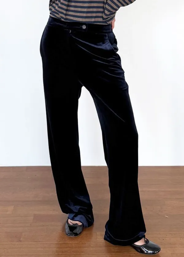 Melted Velvet Trouser Navy