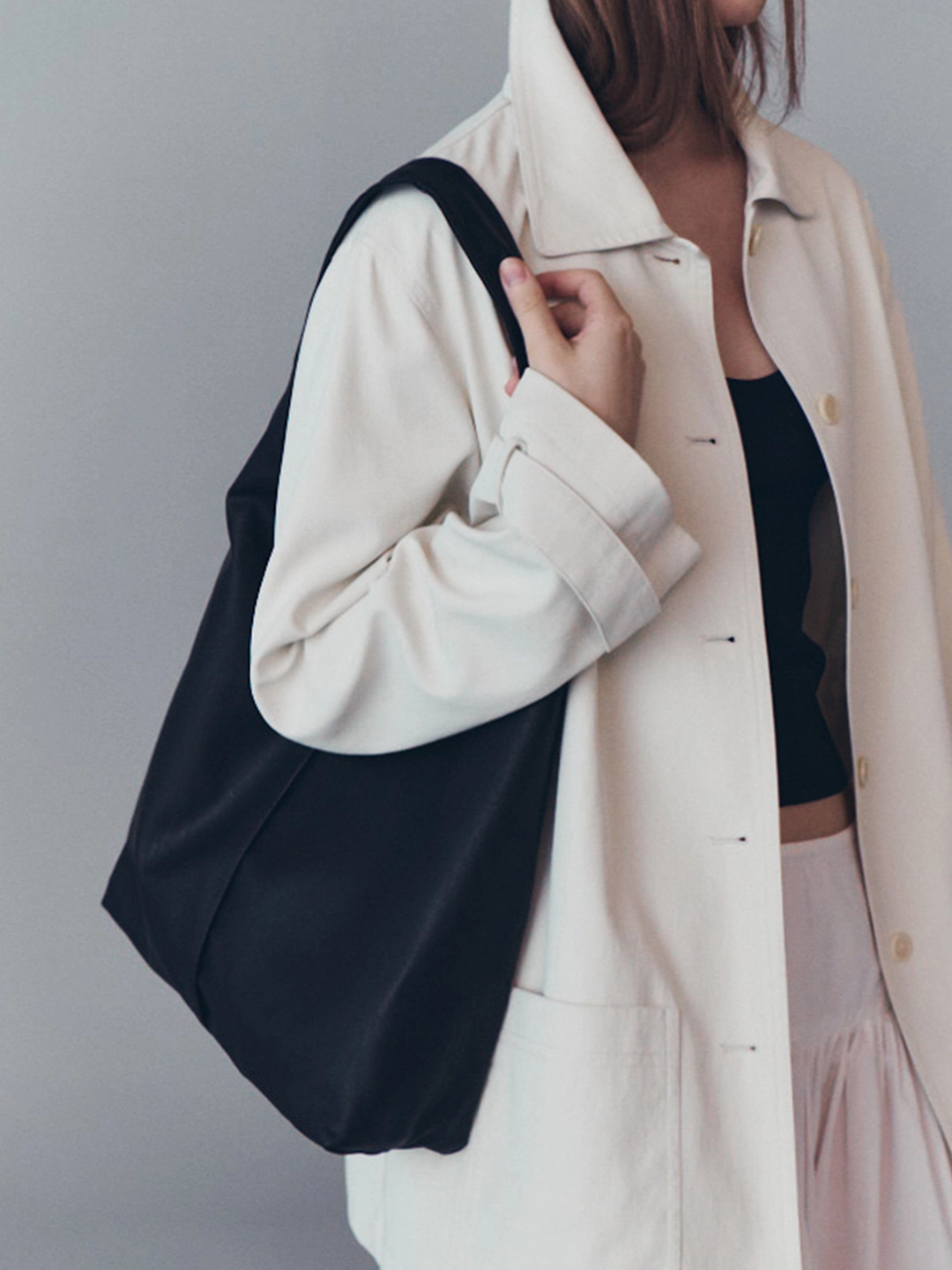 오브히 라인 호보백 Line Hobo Bag_Black 상품 이미지 2