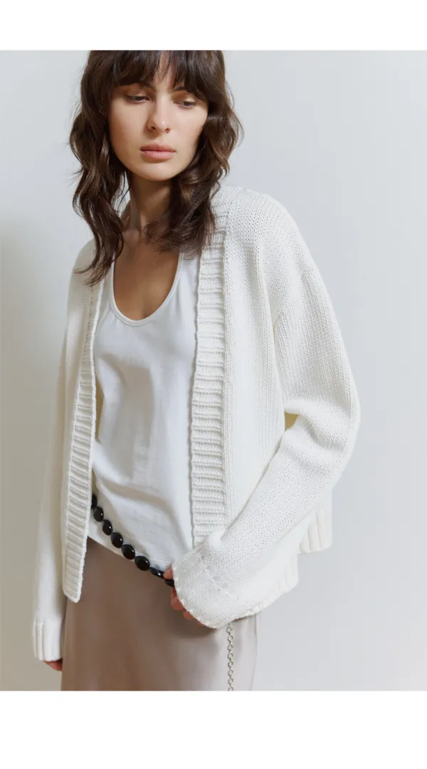 Kea Cotton Cardigan in Ivory