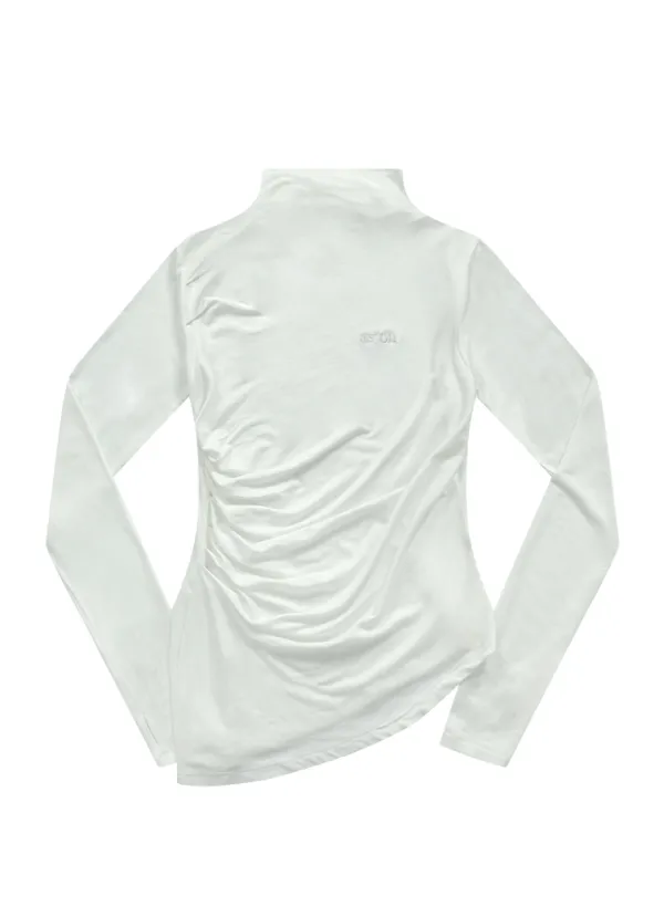 VEIL HIGH-NECK TEE / WHITE
