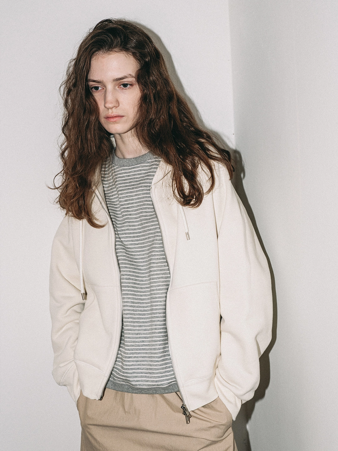 토콜 Classic hoodie zip-up  - Ecru 상품 이미지 1