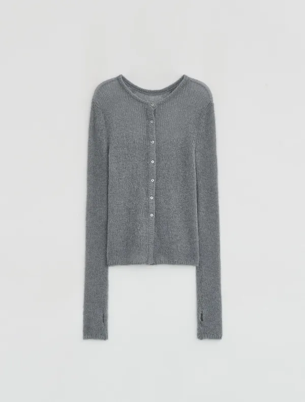 ALPACA HAND WARMER KNIT [ASH BLUE]