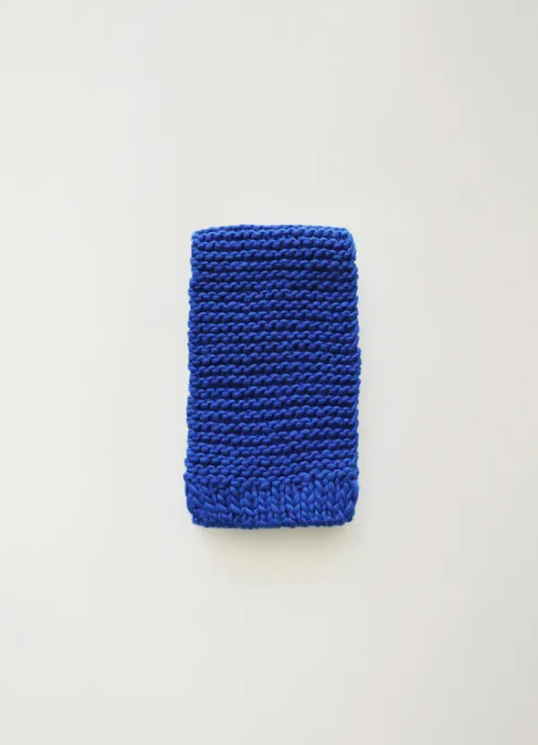 Handmade knitted muffler (Blue)