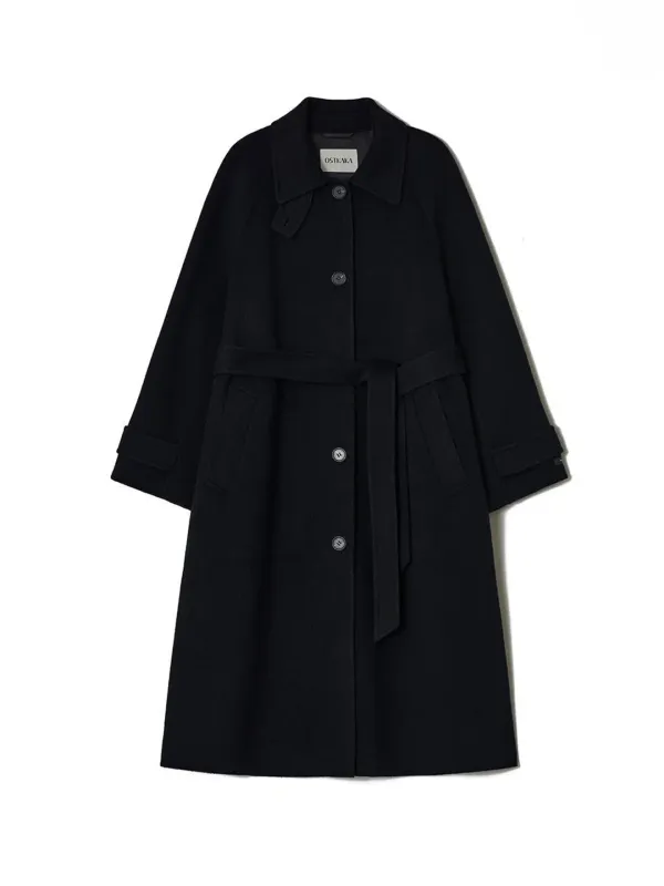 Cashmere Balmacaan Handmade Coat Beige