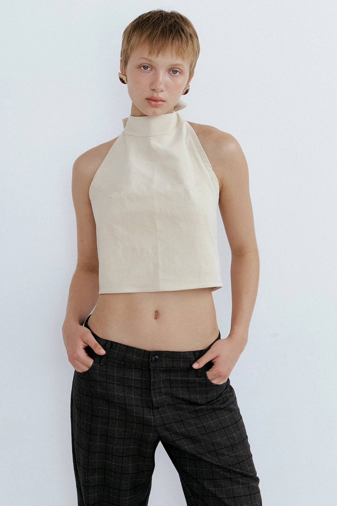 포지프레클즈 Corduroy Halter Top_Vanilla Cream 상품 이미지 2