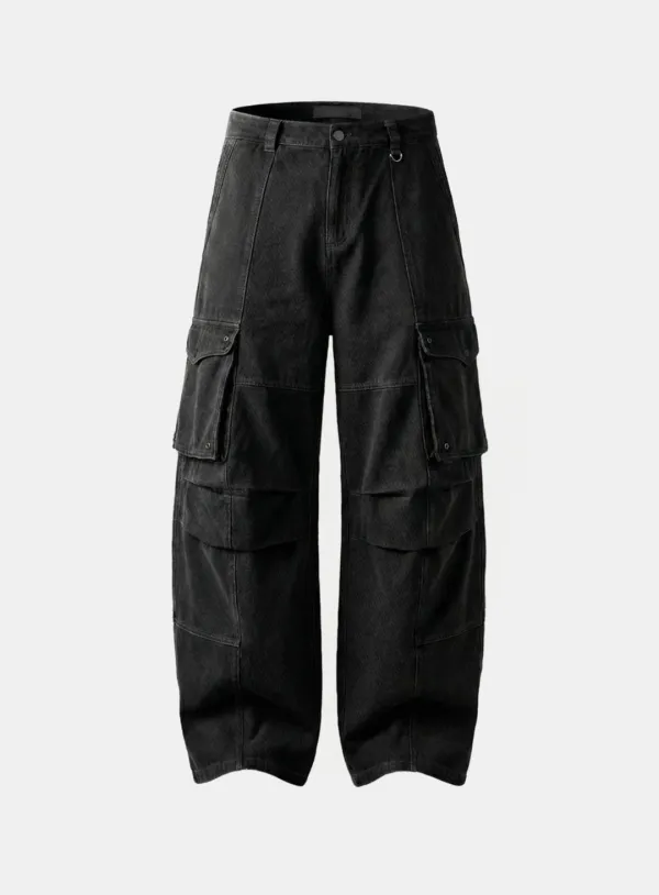 [w-pts26-068] Arc Curved Fit Cargo Pants - Charcoal