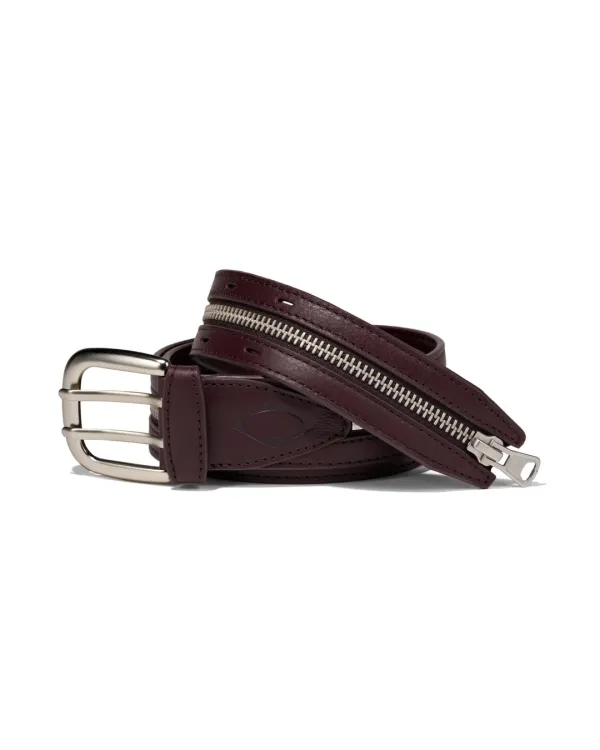RHOMBUS ZIP LEATHER BELT_BURGUNDY
