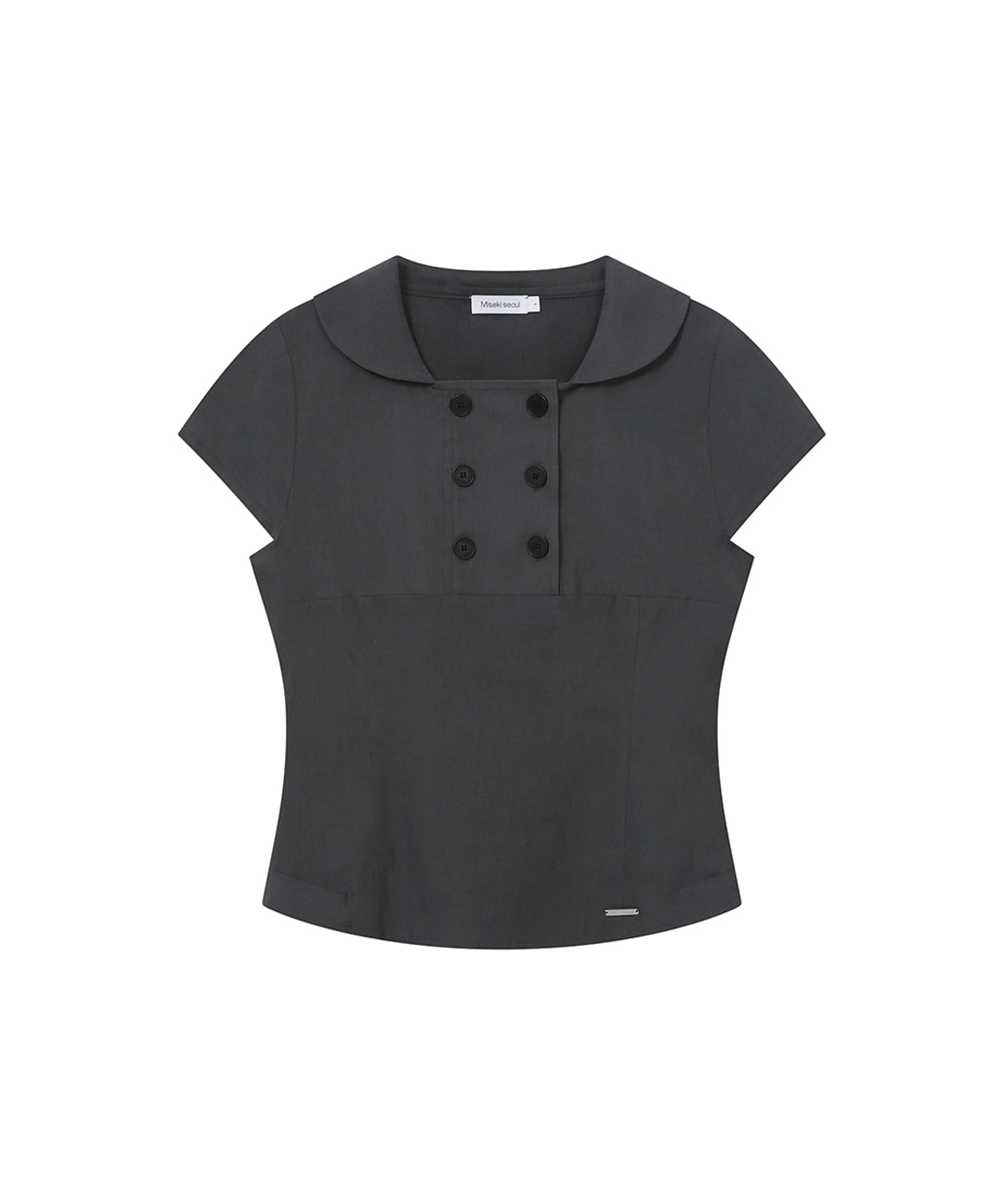 미세키서울 [레이 PICK] Double button shirts top CHARCOAL 상품 이미지 1