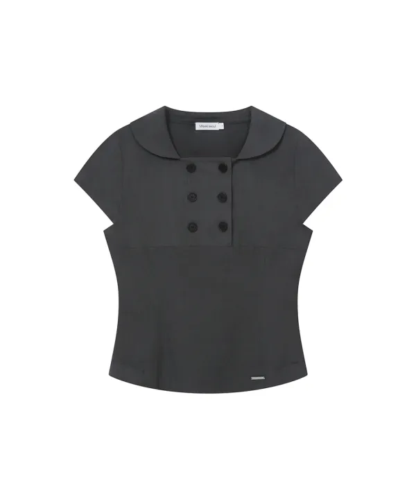 [레이 PICK] Double button shirts top CHARCOAL