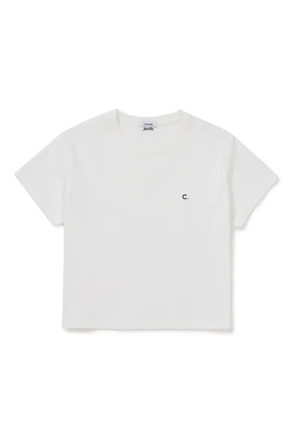 [26SM clove] Basic Crop T-Shirt (White)