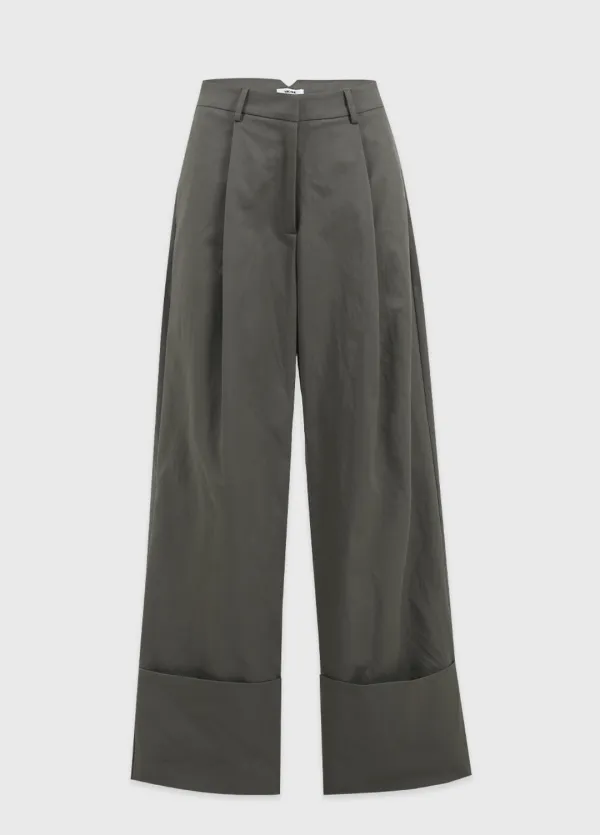  [25-36]  Zelda Roll-Up Wide Pants  젤다 롤-업 와이드 팬츠 (가을-봄-간절기-빈티지-캐주얼-링클-맥시와이드-롤업-뒷포켓-빅사이즈-자체제작) 