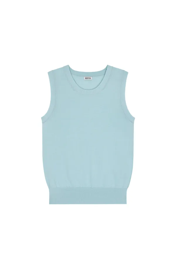AIRY COTTON BLEND SLEEVELESS TOP (MINT)