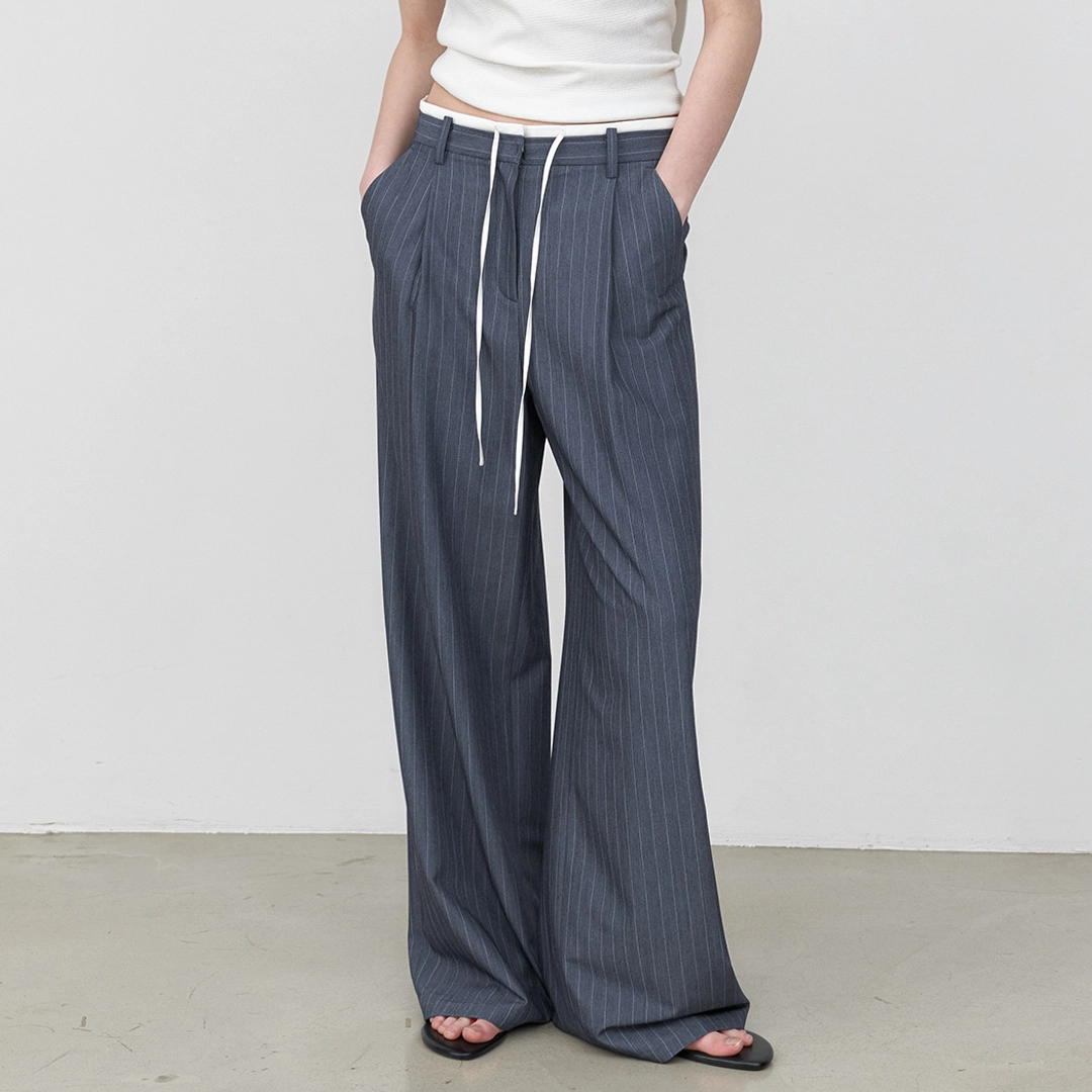 아뜰리에 나인 (Z-PT-5643)MIA DOUBLE WAIST STRIPE PANTS 상품 이미지 2