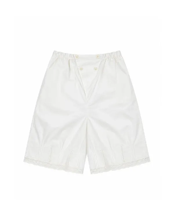 flétta V-yoke Pleated Half Pants