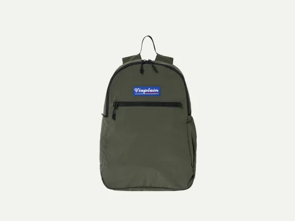 Via Logo pocketable backpack (Khaki)