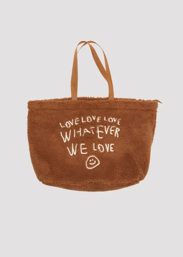 FLEECE BIG BAG WE LOVE CAMEL BROWN