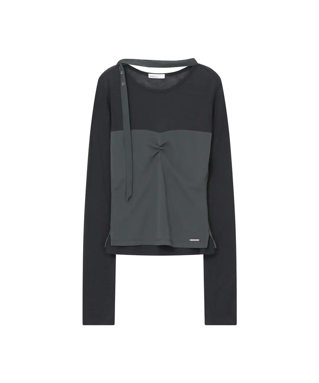 미세키서울 Sheer layered scarf long sleeves CHARCOAL 상품 이미지 3