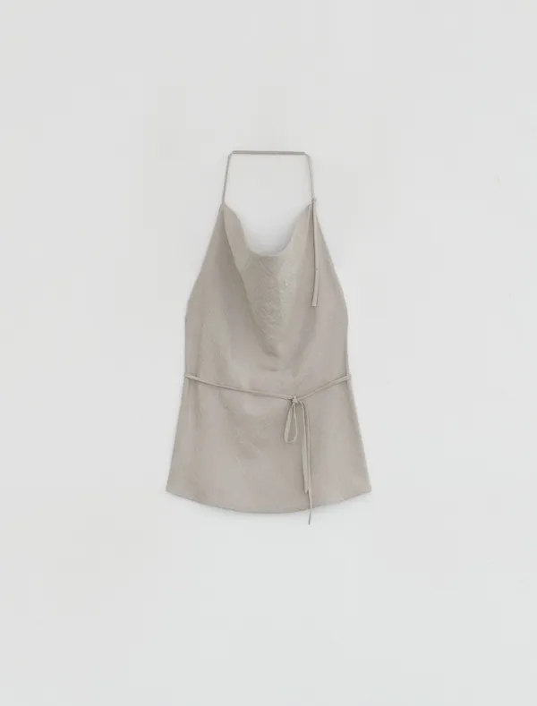 [6월 23일 예약배송] STRAP DRAPE HALTER TOP [BEIGE]