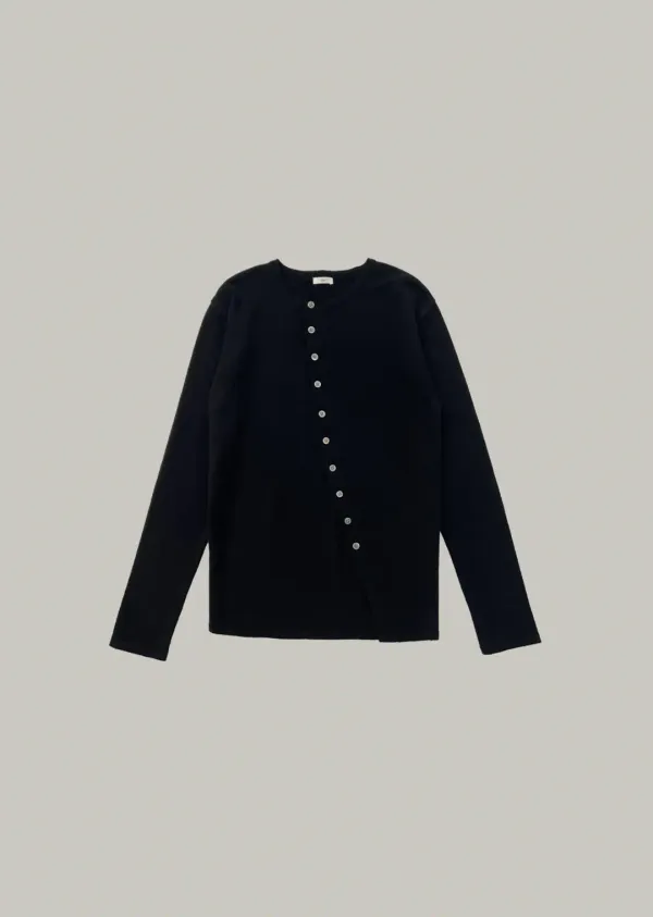 unbalance button cardigan