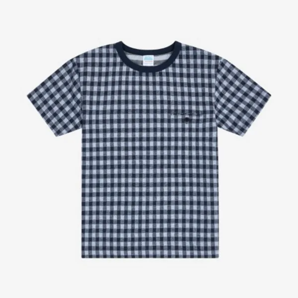 1/2 Regular Check Board Pocket Tee (Navy)
