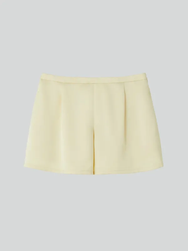 SATIN BACK BANDING SHORTS (LEMON YELLOW)