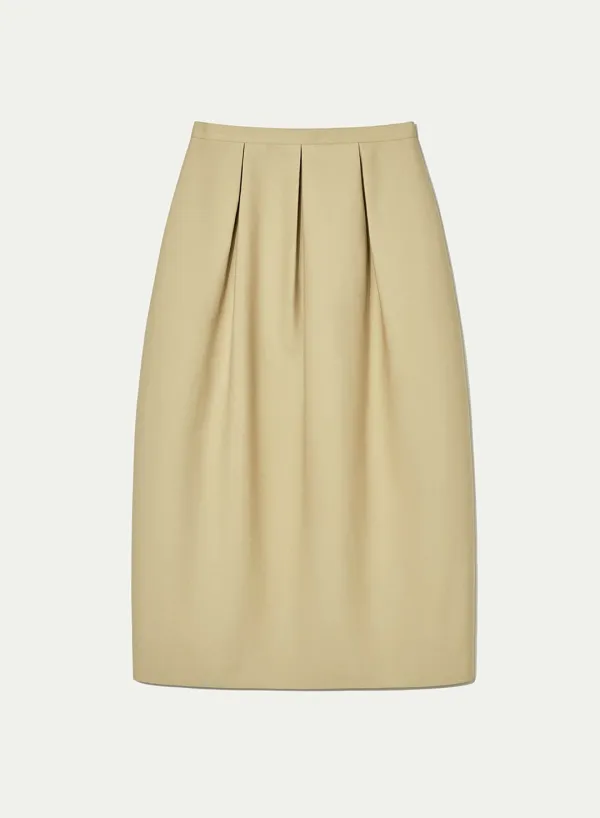 Voluminous Midi Skirt Beige