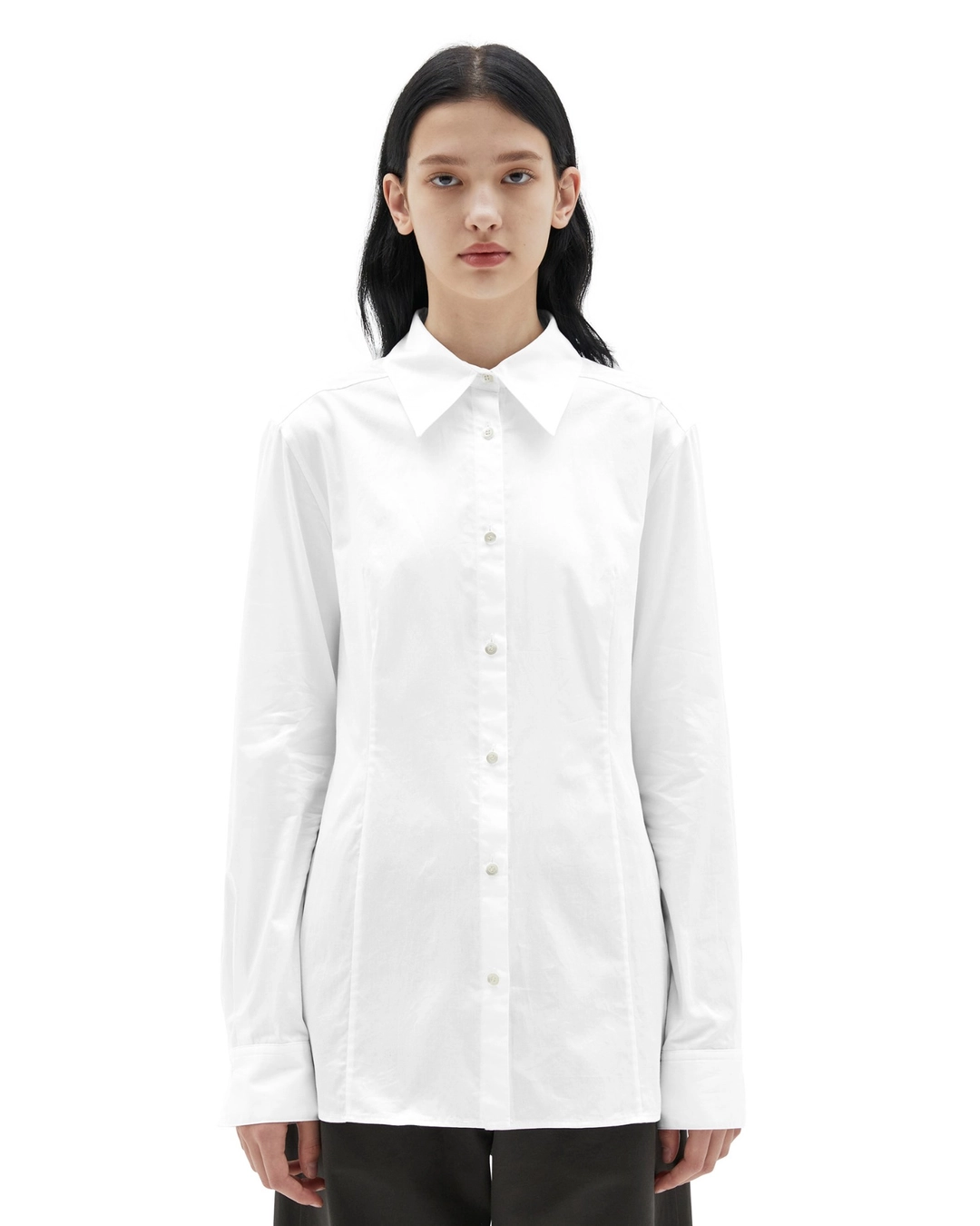 브라운야드 22FW W Dart Blouse, White 상품 이미지 1