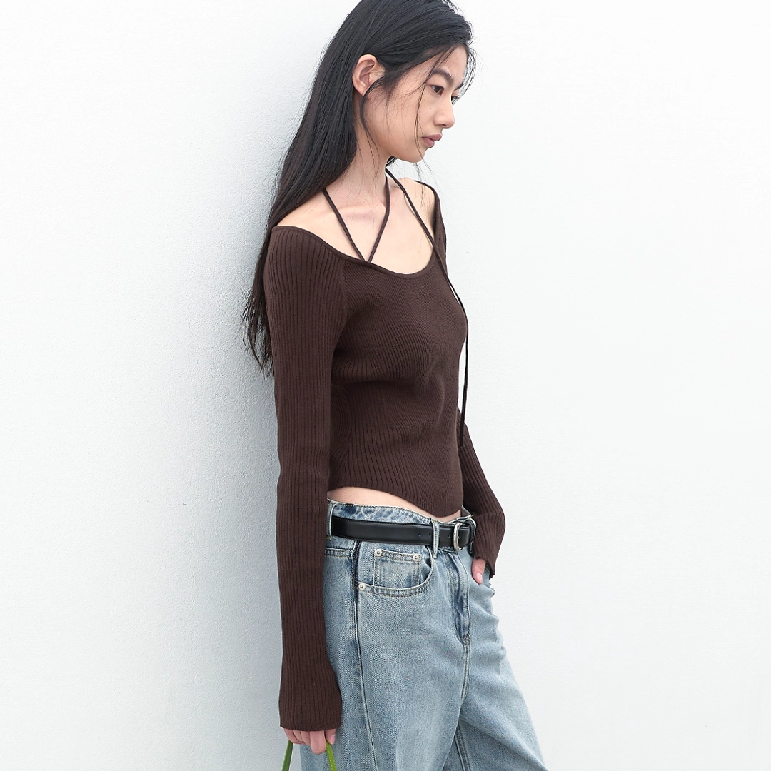 아뜰리에 나인 (T-7296)BALLET RIBBED STRING KNIT 상품 이미지 1