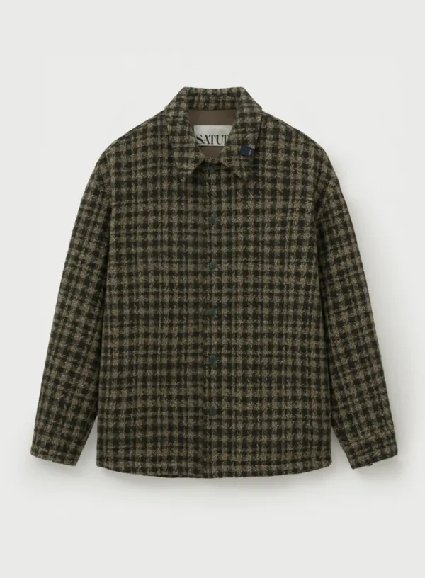 Check Fleece Shirt Jacket - Khaki