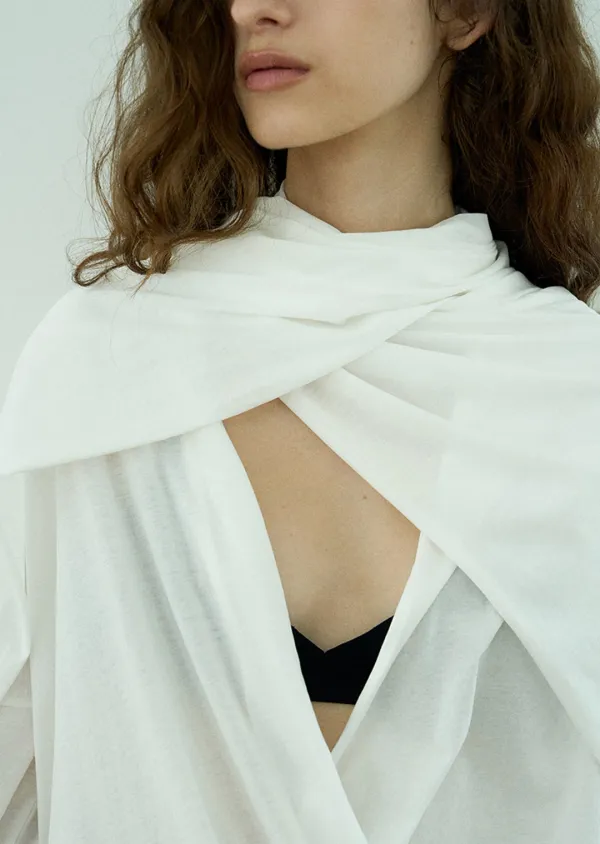 (2ND RE-ORDER) Sheer long scarf / White