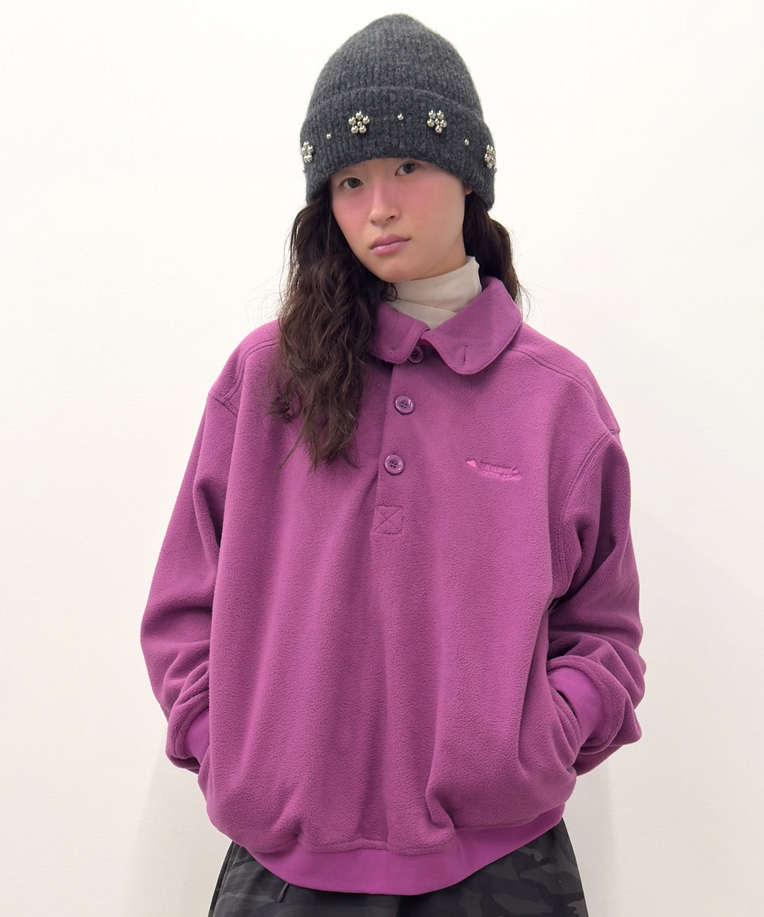 타입서비스 [4차] Buttoned Fleece Top [Pink] 상품 이미지 2