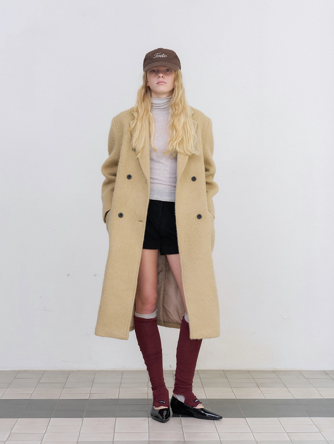 포에토 [3rd] Warm haze double alpaca coat - beige 상품 이미지 2