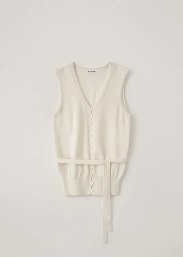 Vail button knit vest (ivory)