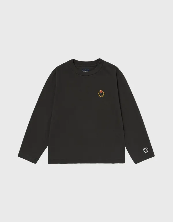 CHILDREN WASHED 17S LONG SLEEVE / Black