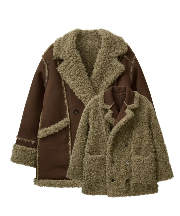 Reversible Shearling Double Mustang-Brown