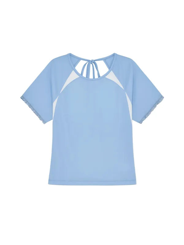 Frill Backless Top Sky Blue