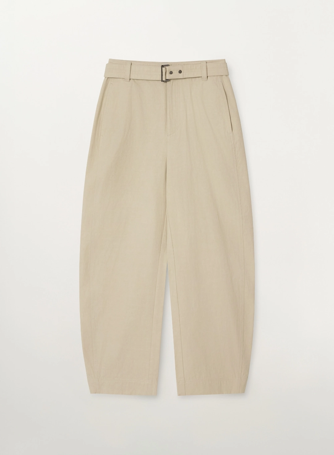 세터 (W) Belted Cotton Barrel Fit Pants - Beige 상품 이미지 1