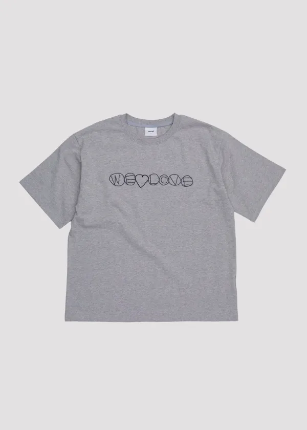 20S EMBROIDERY T SHIRT WE LOVE MELANGE GREY