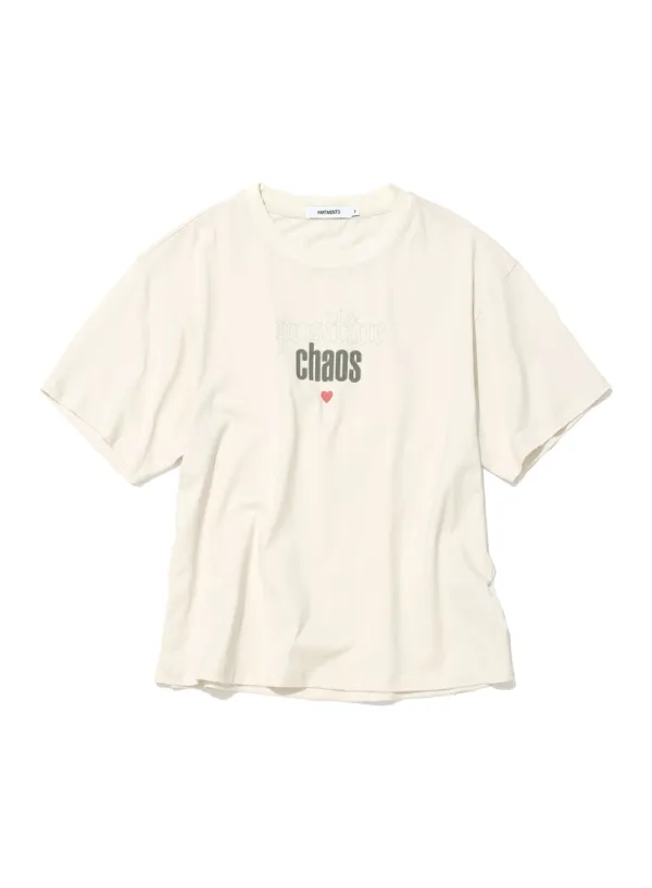 [WOMEN] POSITIVE CHAOS PRINTED TEE_IVORY