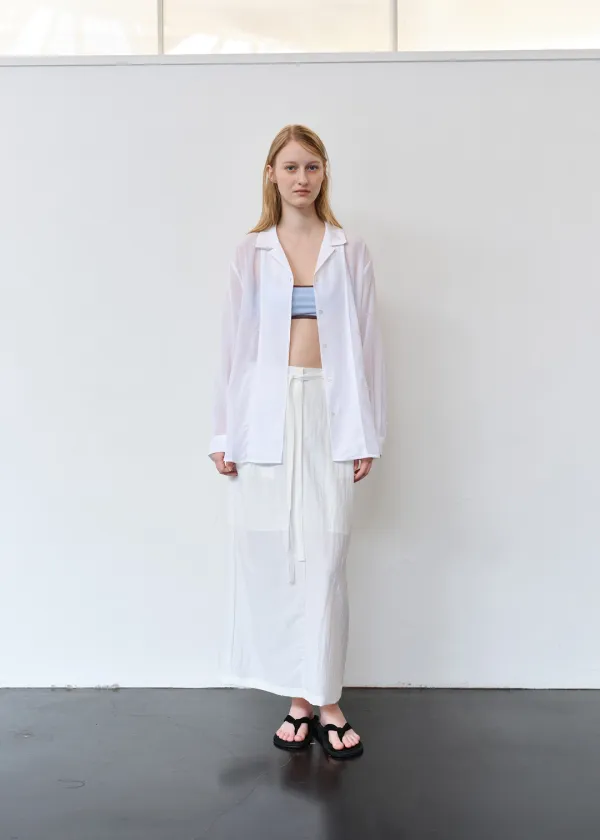 Sheer Textured Shirt(White)
