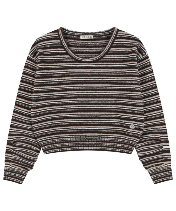 COY STRIPE KNIT BROWN
