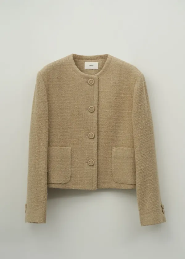 Tweed Round Jacket(Beige)