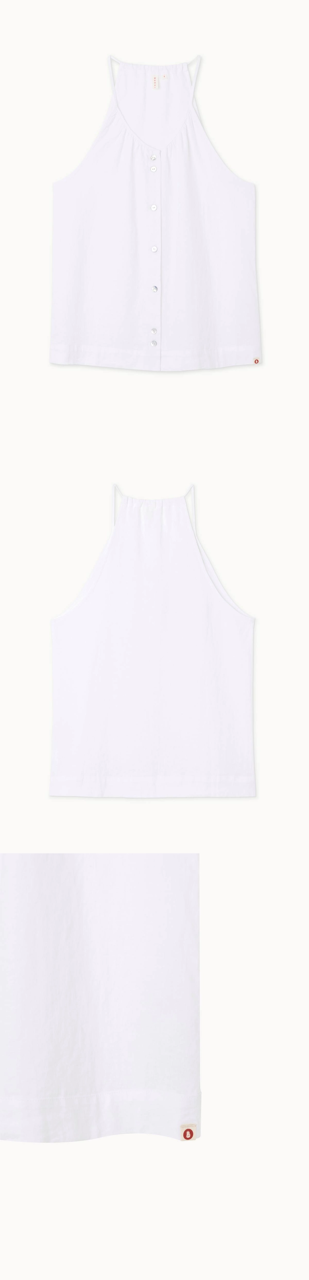 부디무드라 Linen shirring sleeveless_White 상품 이미지 1