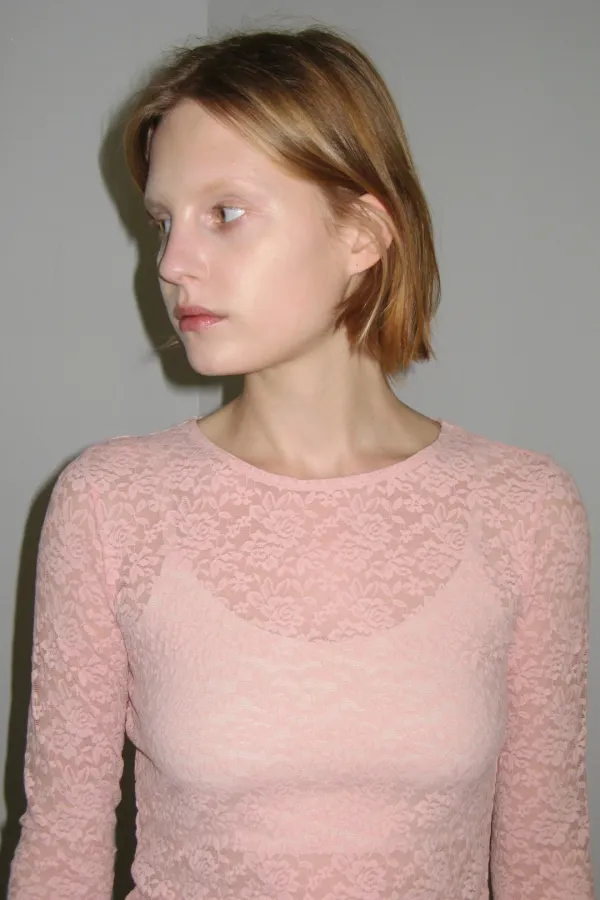 Bloom Lace Long Sleeve (Peach)
