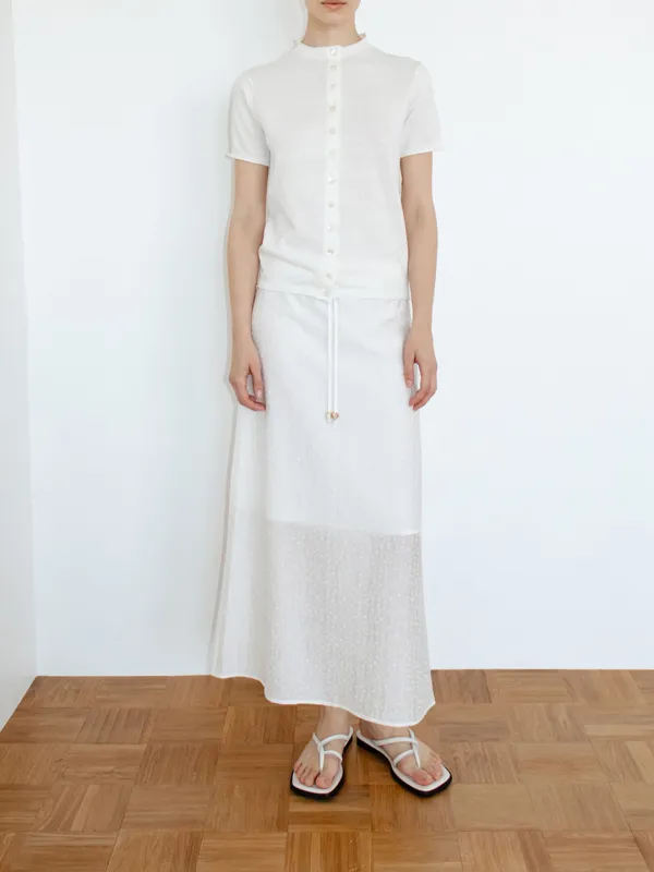 TIR DITSY FLORAL SEMI A-LINE SKIRT_WHITE